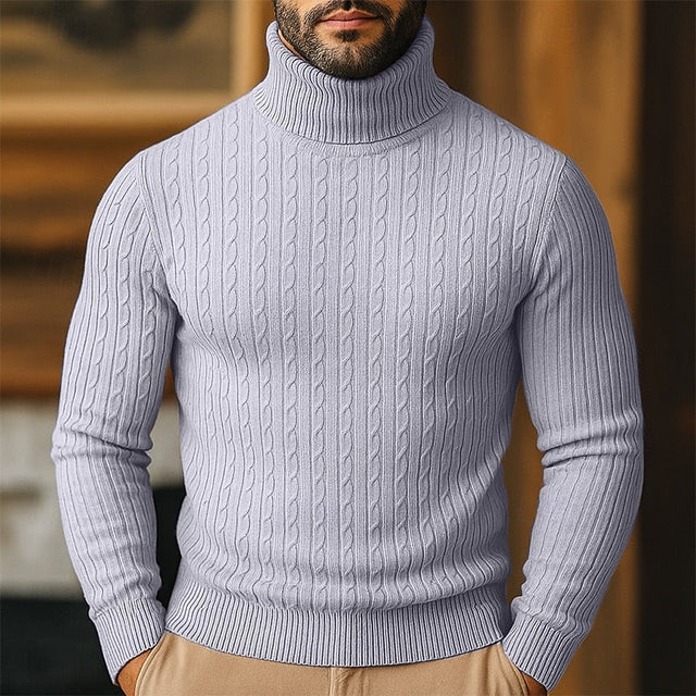 Adrian - Men's Cable Knit Turtleneck Sweater
