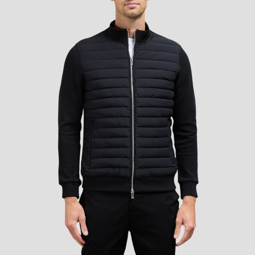 Aldous - Men's Quilted Hybrid Jacket with Knit Sleeves