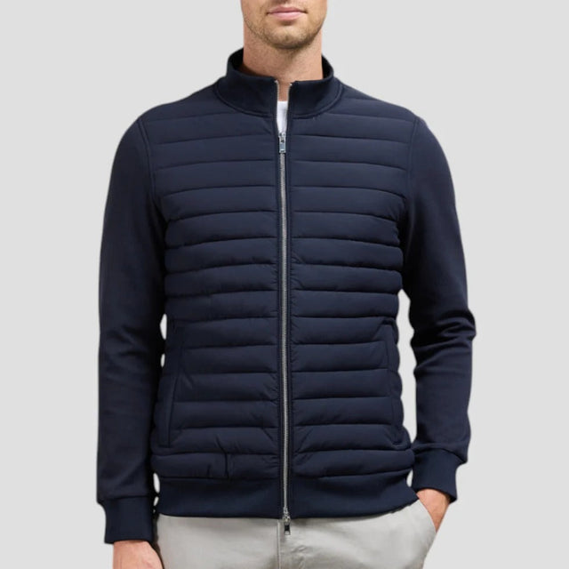 Aldous - Men's Quilted Hybrid Jacket with Knit Sleeves