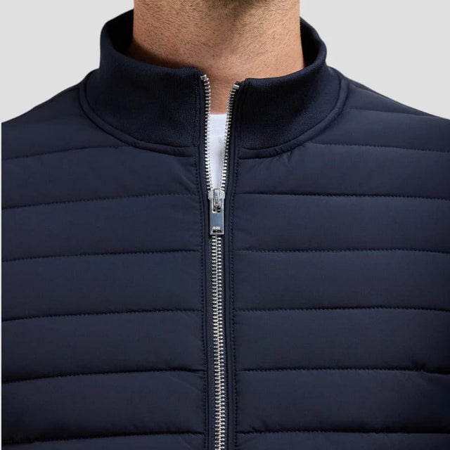 Aldous - Men's Quilted Hybrid Jacket with Knit Sleeves