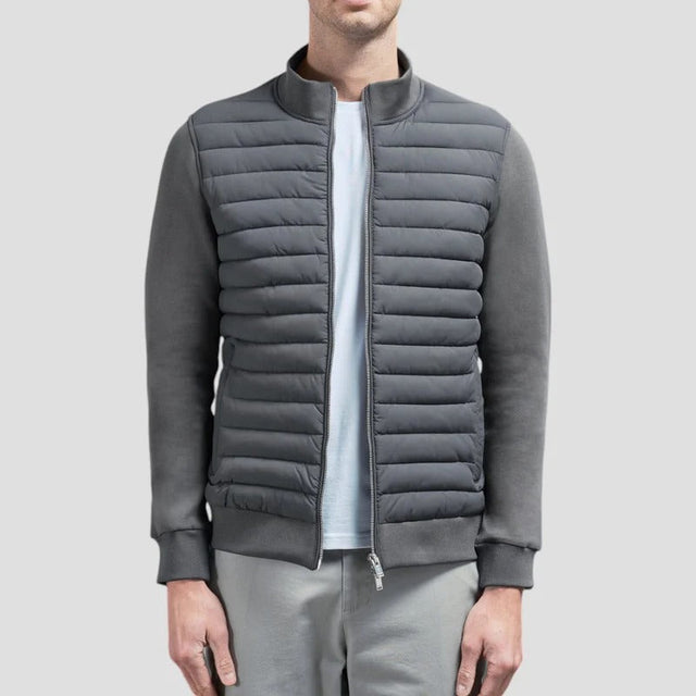 Aldous - Men's Quilted Hybrid Jacket with Knit Sleeves