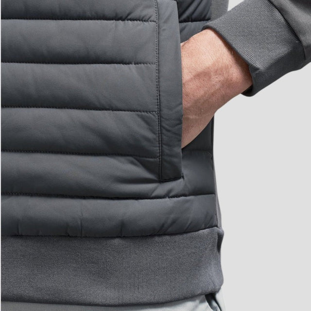 Aldous - Men's Quilted Hybrid Jacket with Knit Sleeves