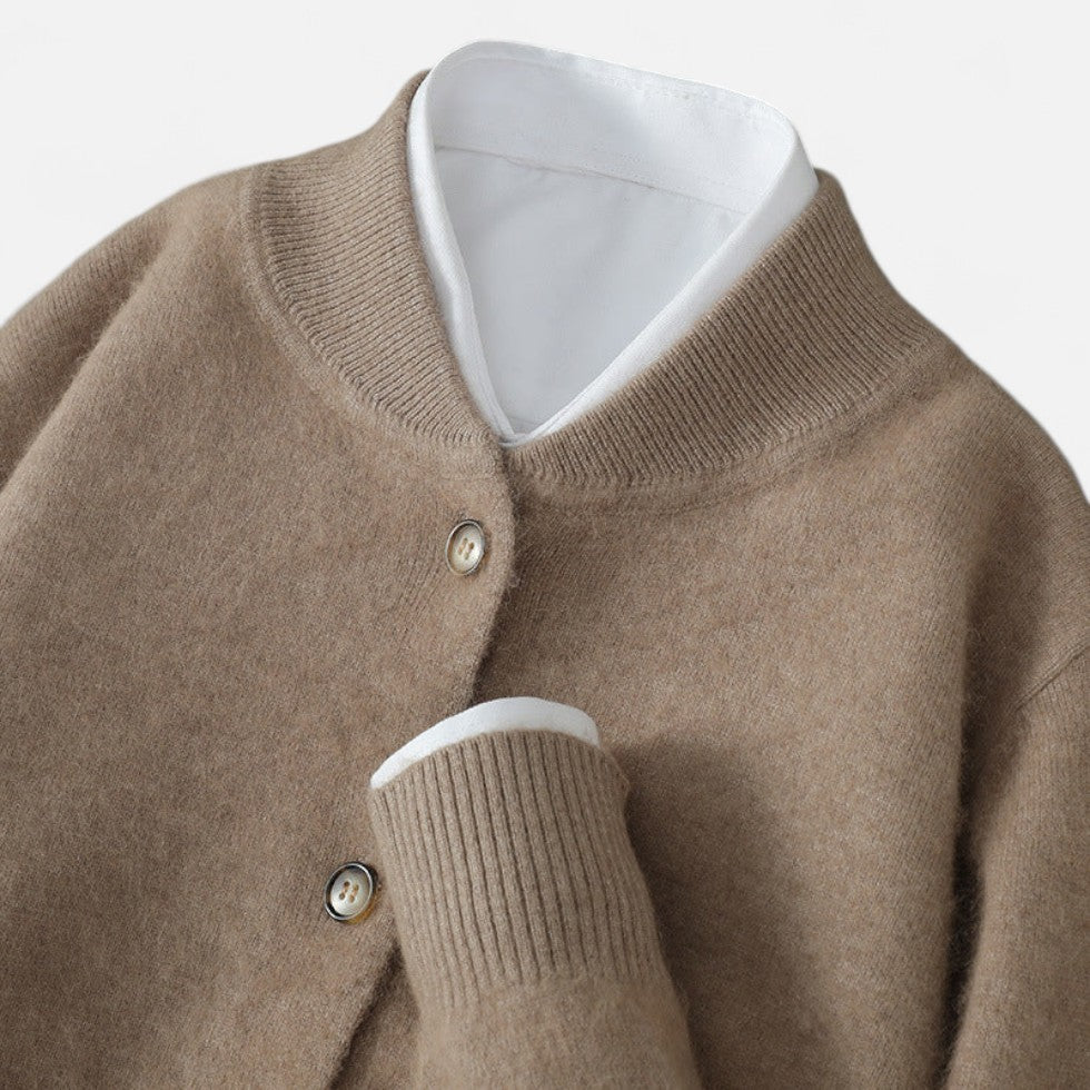 Aldrich - Men's Button-Front Cashmere Cardigan with Ribbed Trim