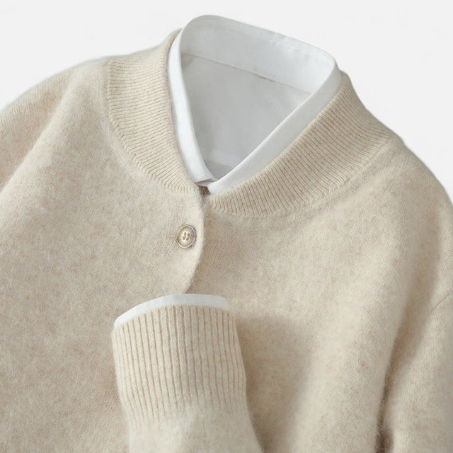 Aldrich - Men's Button-Front Cashmere Cardigan with Ribbed Trim