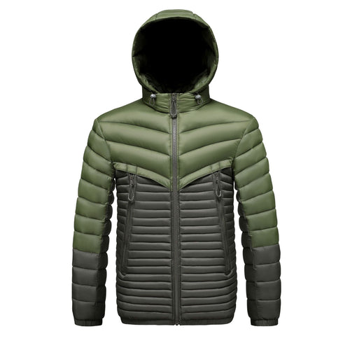 Alex - Men's Quilted Hooded Puffer Jacket with Zip Pockets 1