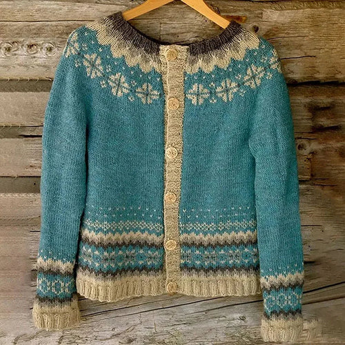 Alice - Women's Fair Isle Button-Front Cardigan