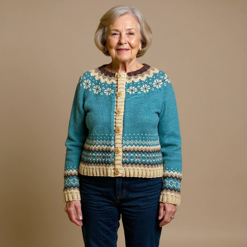 Alice - Women's Fair Isle Button-Front Cardigan