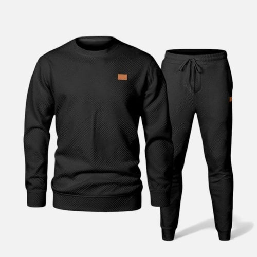Alistair - Men's Textured Crewneck Tracksuit Set