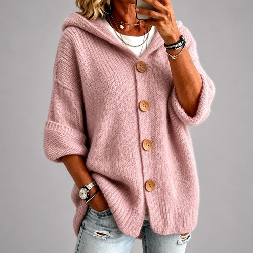 Allegra - Women's Chunky Oversized Hooded Cardigan 1