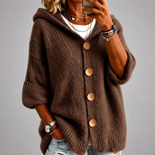 Allegra - Women's Chunky Oversized Hooded Cardigan 2