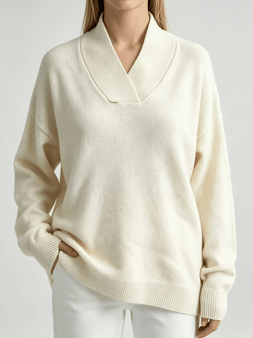 Anouk - Women's Shawl Collar Batwing Sleeve Loose Sweater 1