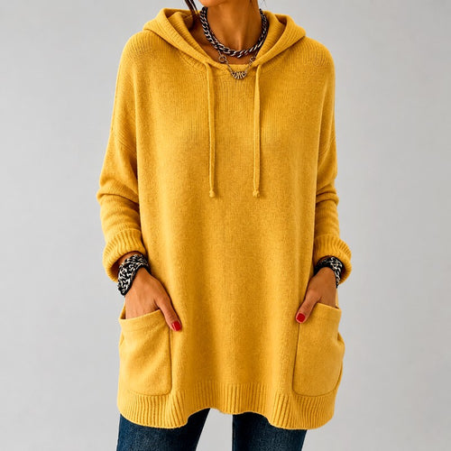 Antonia - Women's Oversized Hooded Knit Sweater with Pockets 1