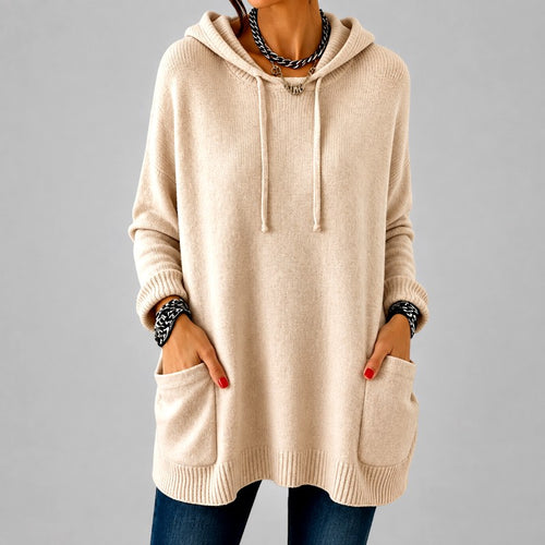 Antonia - Women's Oversized Hooded Knit Sweater with Pockets 2