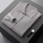 Archer - Men's Merino Wool Cardigan with Notch Collar