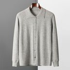 Archer - Men's Merino Wool Cardigan with Notch Collar