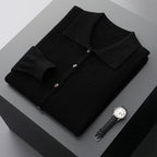 Archer - Men's Merino Wool Cardigan with Notch Collar