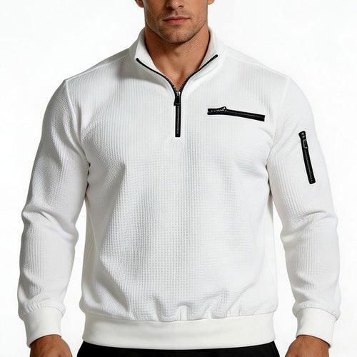 Austin - Men's Waffle Half-Zip Casual Sweatshirt 1