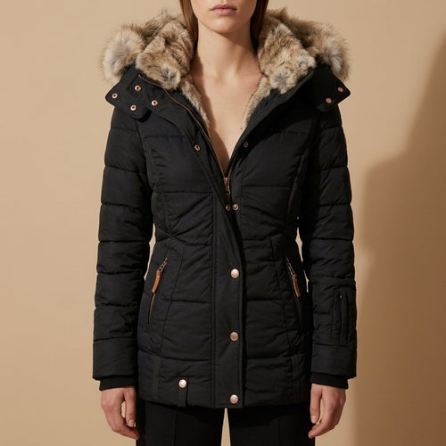 Ava - Women's Fur-Trimmed Hooded Winter Puffer Coat