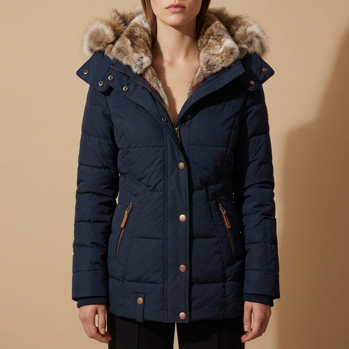 Ava - Women's Fur-Trimmed Hooded Winter Puffer Coat