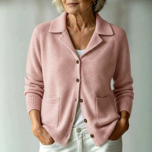 Beatrice - Women's Collared Button-Front Knit Cardigan 2