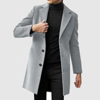 Benedict - Men's Tailored Wool-Blend Overcoat with Notch Lapel