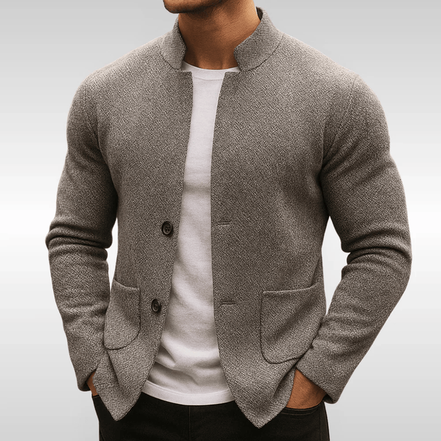 Bowen - Men's Textured Knit Blazer with Patch Pockets