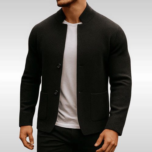 Bowen - Men's Textured Knit Blazer with Patch Pockets