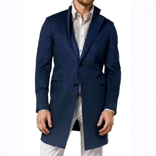 Bradley - Men's Notched Collar Mid-Length Tailored Coat 1