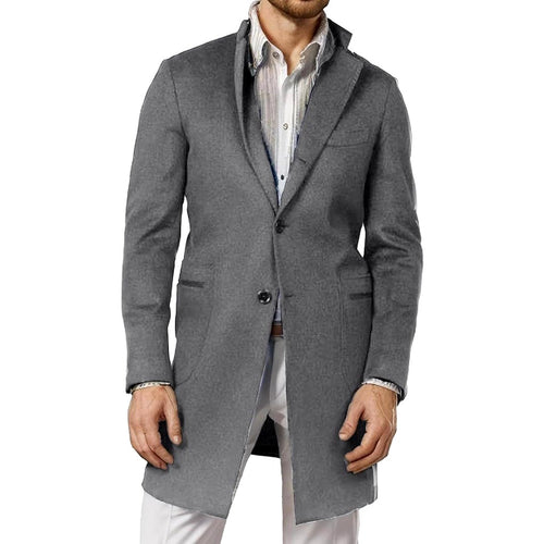 Bradley - Men's Notched Collar Mid-Length Tailored Coat 2