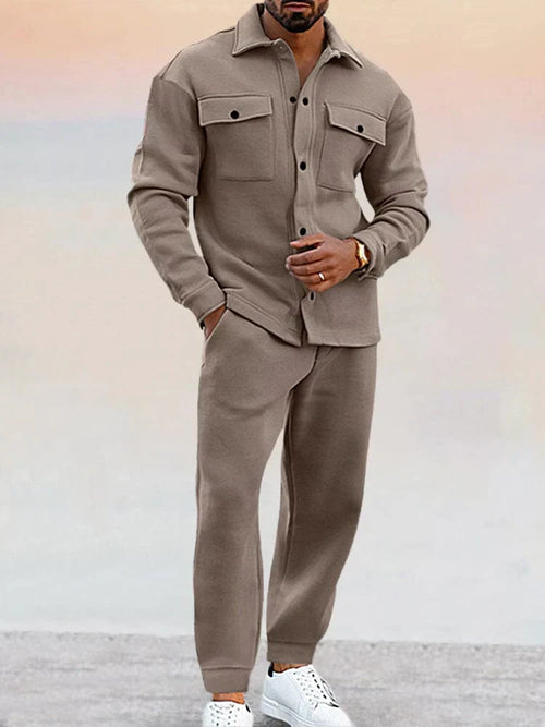 Brody - Men's Button-Front Utility Overshirt & Jogger Set