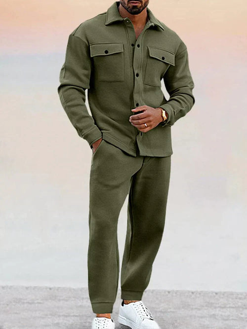 Brody - Men's Button-Front Utility Overshirt & Jogger Set