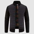 Caleb - Men's Quilted Hybrid Cardigan with Ribbed Knit Sleeves