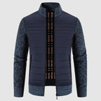 Caleb - Men's Quilted Hybrid Cardigan with Ribbed Knit Sleeves