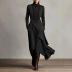 Celestine - Women's Draped Turtleneck Maxi Dress 4