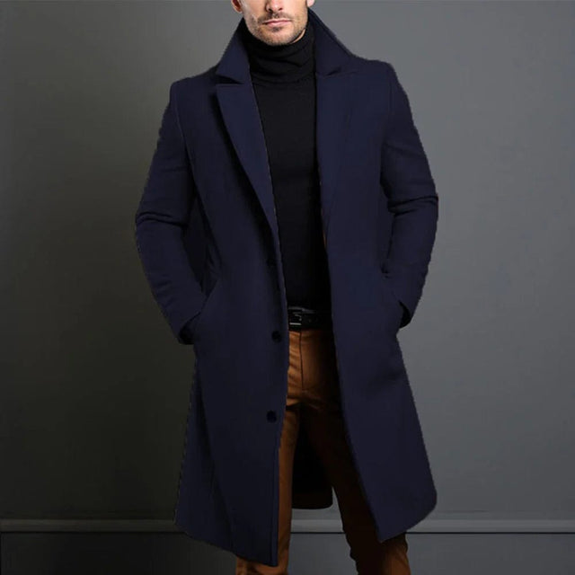 Edmund - Men's Notch Lapel Wool Coat