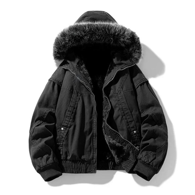 Everett - Men's Fleece-Lined Puffer Jacket with Cargo Pockets