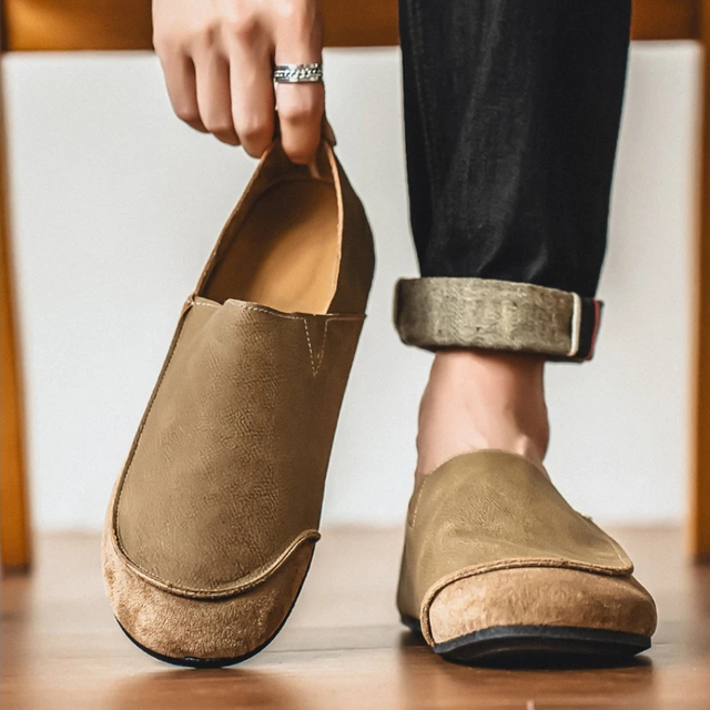 Finn - Men's Suede Round-Toe Slip-On Loafers