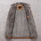 Finnley - Men's Button-Front Suede Overcoat with Sherpa Lining