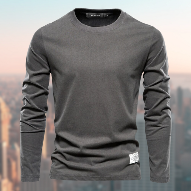 Garrett - Men's Crew Neck Long-Sleeve Sweatshirt with Ribbed Cuffs