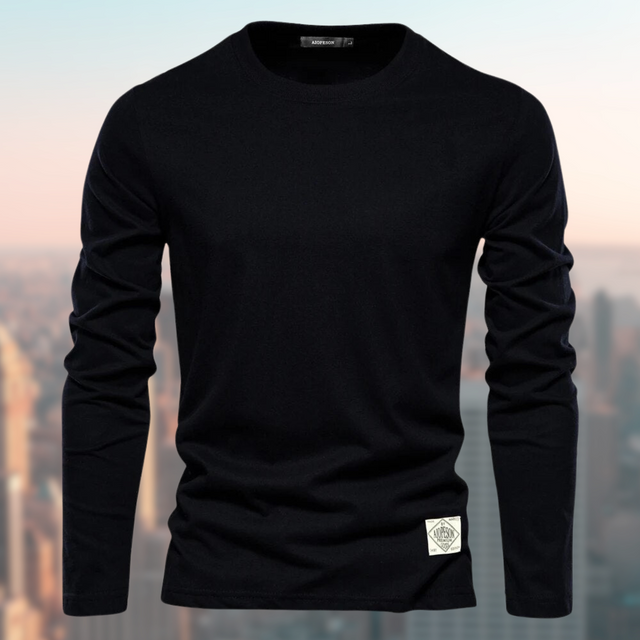 Garrett - Men's Crew Neck Long-Sleeve Sweatshirt with Ribbed Cuffs