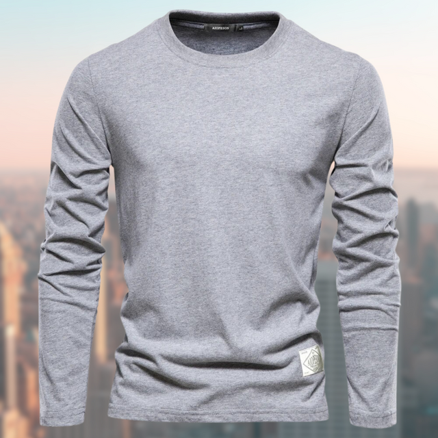 Garrett - Men's Crew Neck Long-Sleeve Sweatshirt with Ribbed Cuffs