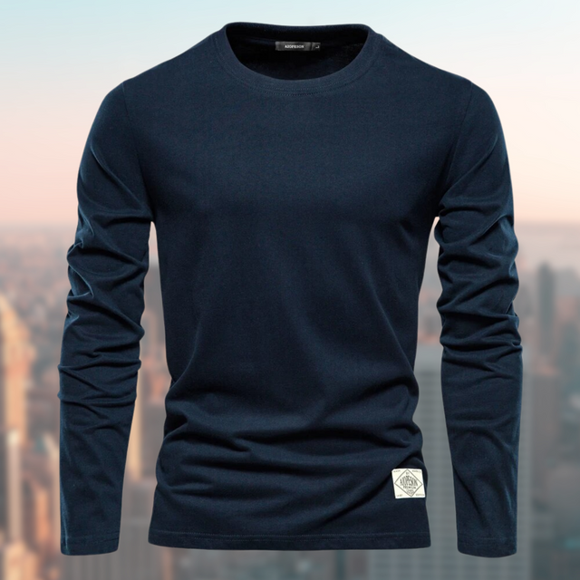 Garrett - Men's Crew Neck Long-Sleeve Sweatshirt with Ribbed Cuffs