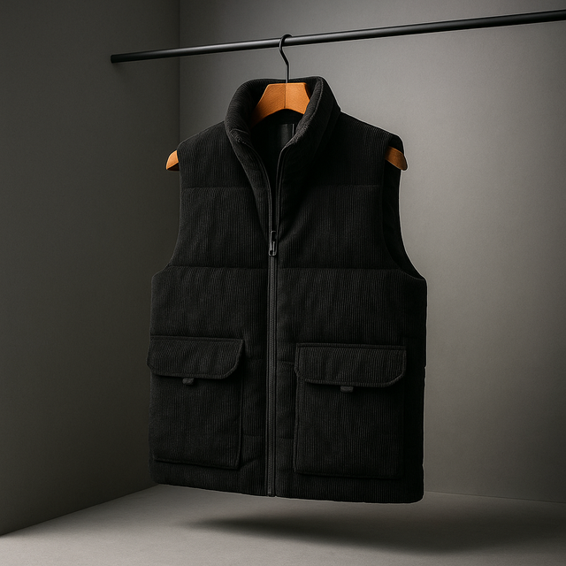 George - Men's Quilted Corduroy Vest with Utility Pockets