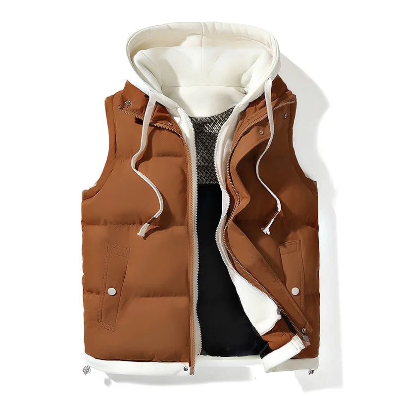 Gilbert - Men's Quilted Puffer Vest with Drawstring Hood