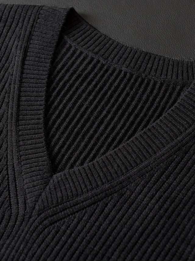 Jacob - Men's Ribbed V-Neck Sweater Vest