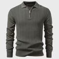 James - Men's Vertical Textured Knit Quarter-Zip Polo