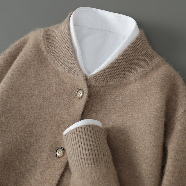 Ken - Men's Cashmere Button-Front Cardigan with Ribbed Cuffs