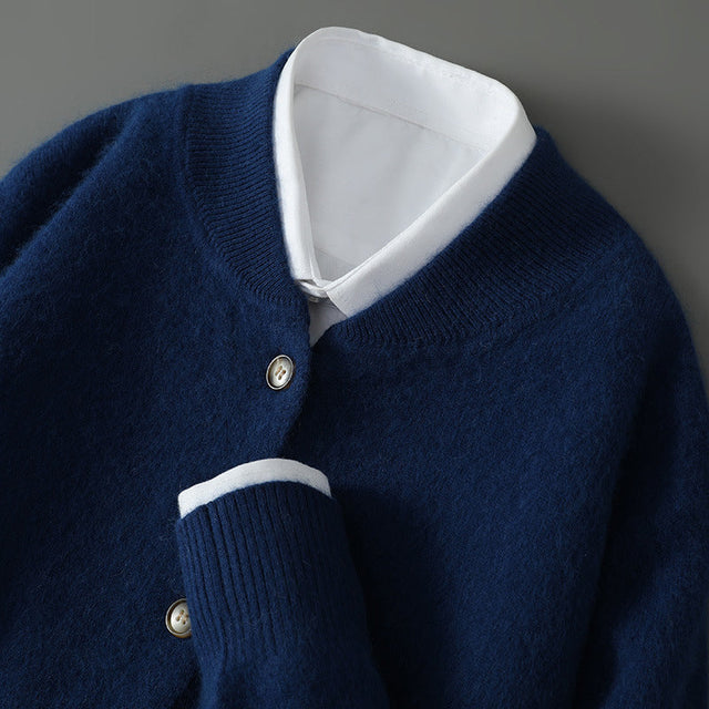 Ken - Men's Cashmere Button-Front Cardigan with Ribbed Cuffs