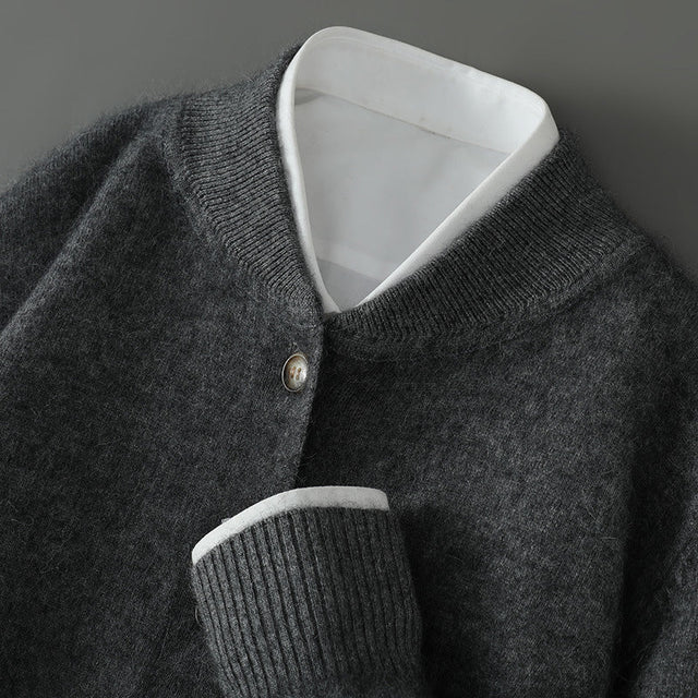 Ken - Men's Cashmere Button-Front Cardigan with Ribbed Cuffs