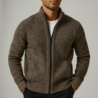 Kenzo - Men's Textured Full-Zip Cardigan with Contrast Trim